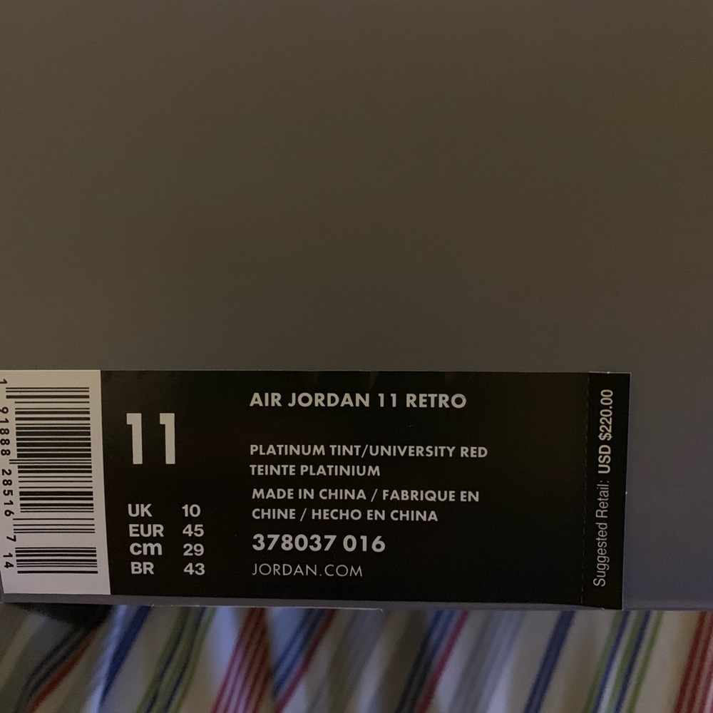 Men’s size 11 brand new Air Jordan 11